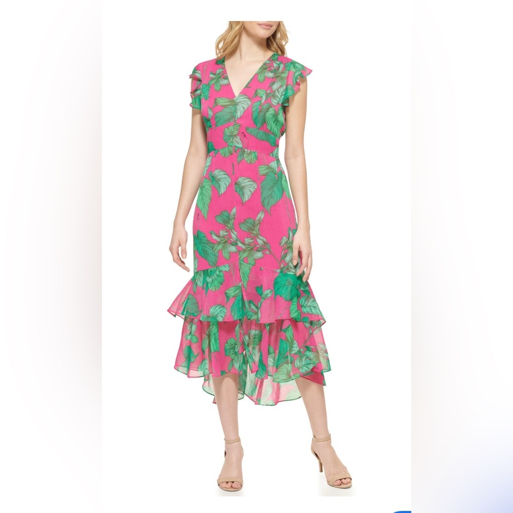 Tommy Hilfiger Pink and Green Floral Dress